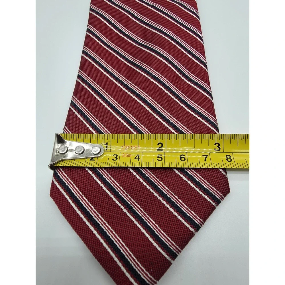 Joseph A Bank Silk Stripped Tie Heritage Collection Red Blue Necktie 3